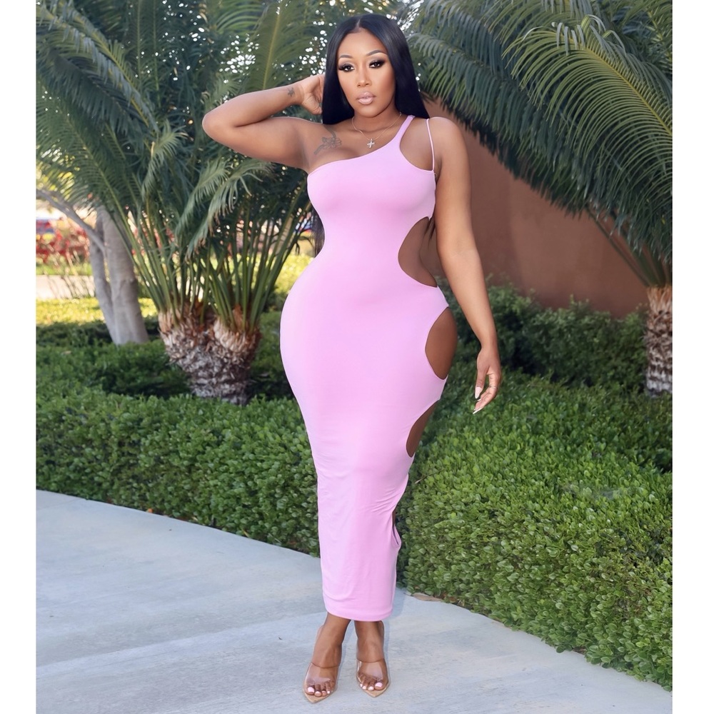 One Shoulder Maxi Dress (Lavender color) ✨ prices are cheaper on our site ✨